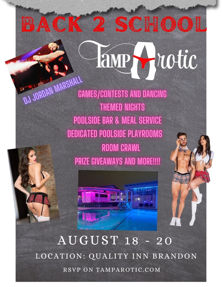 Flyer — Back to School themed TampArotic party night.